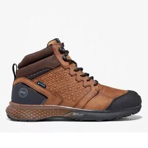 NIB Men's Timberland PRO Reaxion Soft Toe Waterproof Work Leather Brown Size 9.5